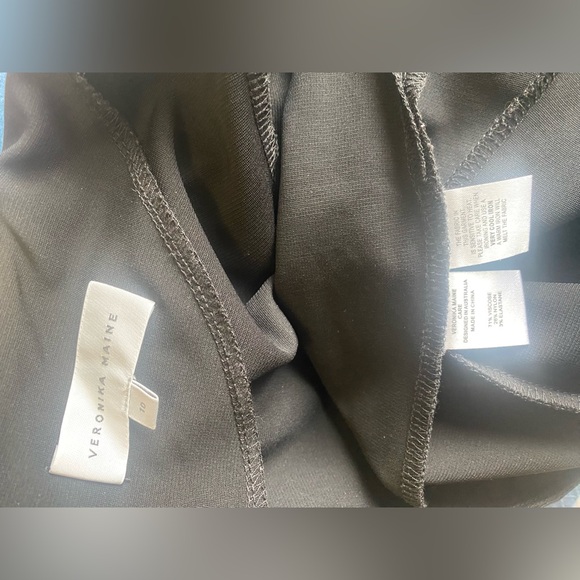 Veronika Maine Designer 10 Black Long-Sleeve Midi Shift Dress - Picture 6 of 6